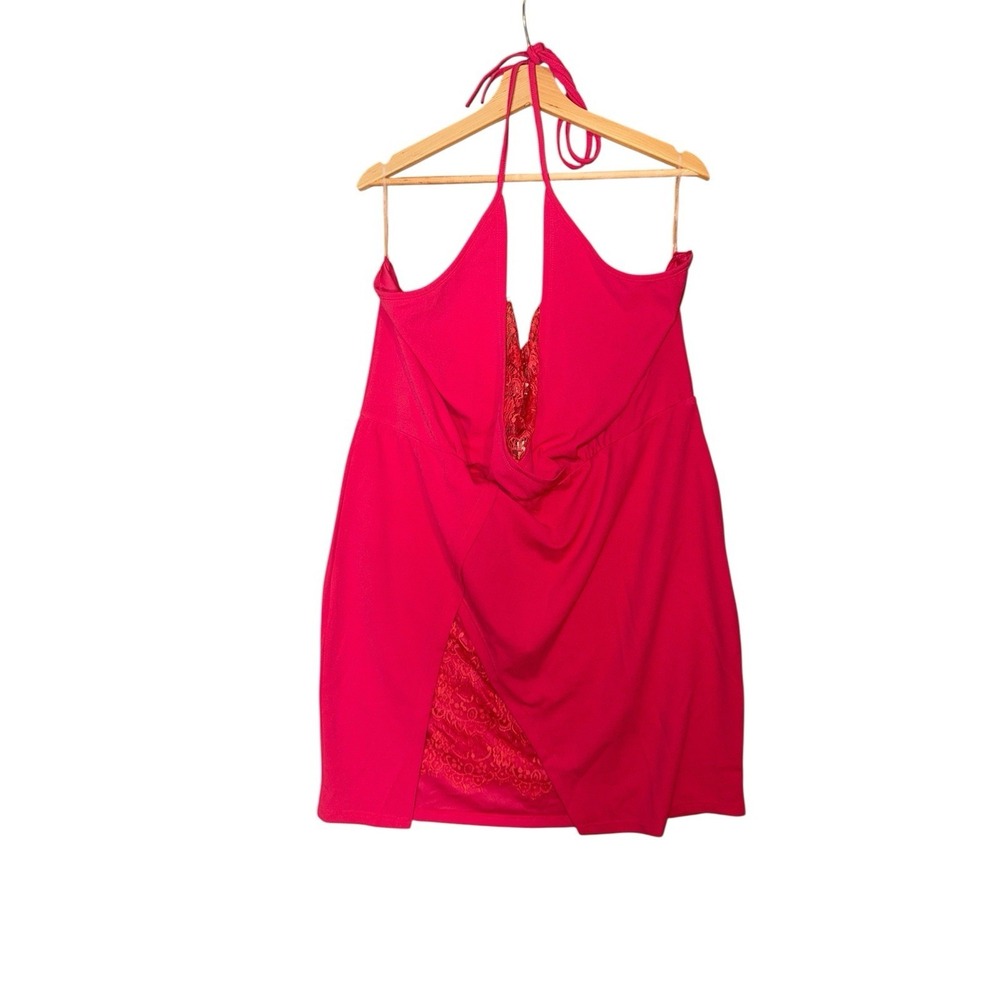 NEW C.O.C. Clothing Obsessed Company Plus Sz 2X Pink Lace Halter Going Out Dress